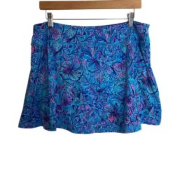 Lilly Pulitzer Luxletic Breakwater Blue Shells N Bells Aila Skort XLarge - Picture 1 of 6